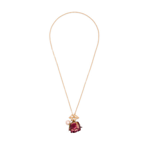 Preserved rosebud pendant necklace by Cherie Jewels